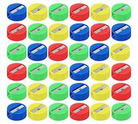 Fainne 200 Pcs Bulk Pencil Sharpeners Mini Manual Handheld,Round | Small Pocket for Office Desktop Goodie Bags Party Favors and Gifts, Multicolor, Single Hole Design