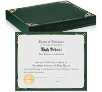 Fainne 50 Pcs Single Sided Award Certificate Holder with Foil Border for 8.5 x 11 Inches Certificates Cardstock Document Papers Diploma Covers Graduation Competition Supplies (Green, Gold)
