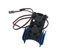 FainWan RC Motor Heatsink with Double Cooling Fans 30mm 5V 0.1A Aluminum Heat Sink Compatible with 1/8 1/10 RC Car 540 550 Size Motor (Light Blue)