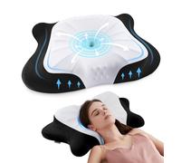 FAIORD Cervical Memory Foam Contour Pillows for Neck and Shoulder Pain, Adjustable Support Side Sleeper Pillows with Cooling Pillow Cases, Bed Pillow for Back Stomach Sleepers Black