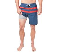 Fair Harbor The Anchor -- Men’s Swimsuits with BreezeKnit™ Liner, 8-inch Inseam -- Anti- Chafe, Performance Swim Trunks, Red Stripe - New, L