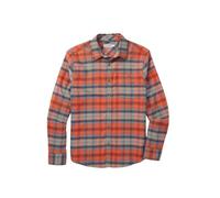 Fair Harbor The Seaside Lightweight Flannel -- Men's Everyday Versatile Flannel -- Ultrasoft Brushed Fabric and Light Stretch, Orange Glow Plaid, XL