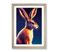Fair Hare Framed Wall Art Print A2 Oak