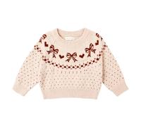 Fair Isle Bows Mini sweater Powder pink 18/24 months