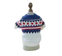 Fair Isle Colorized Pet Dog Sweater Warm Winter Wool Knitting Sweatshirt for Puppy Outdoor Unisex Overalls Pet Clothing(Blue white,XL)