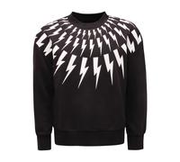 Fair-Isle Thunderbolt Sweatshirt - male - Neil Barrett - Sweatshirts - Black - S - Sweatshirts & Hoodies S