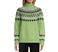 Fair Isle Wool Jumpers for Women UK Fair Isle Wool Jumpers for Women UK Ladies Jumpers Winter Crew Neck Classics Print Vintage Knitted Sweater Plus Size Soft Warm Tops Sleeveless Jumpers (C-Blue, S)