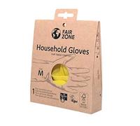 FAIR SQUARED 100% Natural FSC Latex Home Gloves, Pair, Size M, Black, Medium