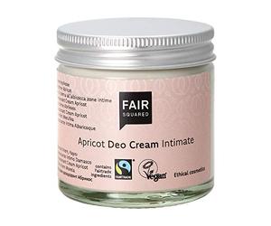 FAIR SQUARED Intimate Deodorant Cream Apricot 50 ml Vegan Natural Cosmetics in Zero Waste Reusable Glass Jar
