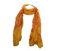 Fair Trade Cotton Hand Printed Yellow Ram Nami Scarf