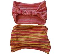 FAIR TRADE COTTON HIPPY BOHO ELASTICATED HAIR BANDANA BANDS ACCESORIES - 2 PACK (Pack B)