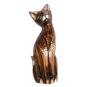 Fair Trade Deluxe 30 cm Hand Carved Wooden Mama Cat from Bali, sold by One World is Enough, usually despatched next working day.