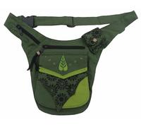 Fair Trade Festival Boho Cotton Travel Leaf Design Passport Bag Utility Hip Belt