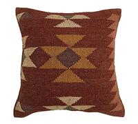 Fair Trade Kilim Cushion Cover 45 x45, Jute Pillow Cases, Handmade Cushion Cover, Decorative Throw Pillows, Handwoven Kelim Rug Cushion, Home Decor Cushions for living room (Pattern 5)