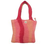 Fair Trade Pink Stripey Felt Hand Bag