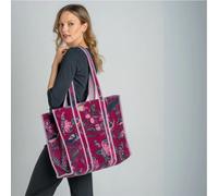 Fair Trade Printed Velvet Tote Bag - Plum