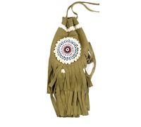 Fair Trade Replica Native American Medicine Drawstring Beaded Bag Pouch (Green)