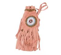 Fair Trade Replica Native American Medicine Drawstring Beaded Bag Pouch (Pink)
