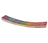 Fair Trade Soapstone Carved 7 chakra indian incense holder, 25x5x2.5cm 0.6KG