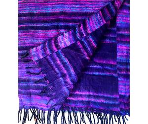 Fair Trade Tibetan Yak Wool Woollen Shawl/Blanket 1.8M x 0.8M (Brown)