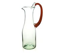 Fair Trade Unique Glass Jug with Colour Giraffe Handle 1L, 27cm Tall [J-07-Q]