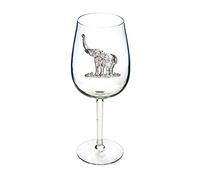 Fair Trade Unique Wine Glass with Pewter Elephant Badge [BR-BO-01-P]