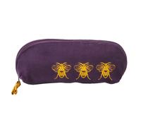Fair Trade Velvet Bee Make-Up Bag - Aubergine