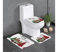 FAIRAH Farmhouse Christmas Printed Bathroom Anti-Skid Carpet Set, Fashionable And Durable, Creating Exquisite Interior