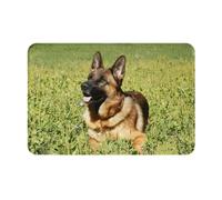 FAIRAH German Shepherd Dog Printed Flannel Anti-Skid Floor Mat, Outdoor And Indoor Entrance Anti-Skid Door, Courtyard Carpet