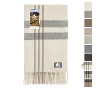 fairalpaka Baby Alpaca Throw Plaid | 100% Alpaca Wool | Meets Öko-Tex 100 Standard | Alpaca Blanket Woollen Blanket Col50 Natur Kariert