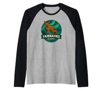 Fairbanks Alaska Moose Cow and Calf Northern Animals Raglan Baseball Tee