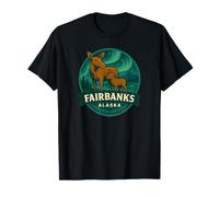 Fairbanks Alaska Moose Cow and Calf Northern Animals T-Shirt