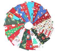 Fairblo 20Pcs Christmas Cotton Fabric 25 x 25cm Christmas Fat Quarters Fabric Bundles Patchwork Fabric Square for Xmas DIY Handmade Series Supplie Scrapbooking 10 x 10Inch