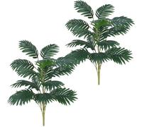 Fairblo 2Pcs Artificial Plants Indoor 75cm Large Artificial Palm Leaves Realistic Fake Tropical Palm Tree Tall Faux Plastic Plants for Outdoor Wedding Party Jungle Beach Garden Hawaiian Home Decor
