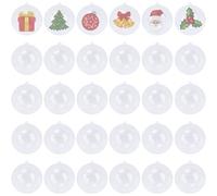 Fairblo 30Pcs Clear Baubles Fillable Christmas Baubles 8cm Clear Plastic Bauble Empty Bauble to Fill Christmas Ball Transparent Balls for Xmas Tree Decoration Wedding Party DIY Crafts Decoration