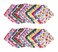 Fairblo 50Pcs Christmas Fabric 25 x 25cm Christmas Fat Quarters Fabric Bundles Xmas Cotton Fabric Square Patchwork for Sewing, Quilting, Craft, Patchwork, DIY Handmade, Scrapbooking 10 x 10Inch