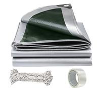 Fairblo Tarpaulin Waterproof Heavy Duty 2m x 3m 180 GSM PE Waterproof Tarps with 10m Rope & Eyelets Tarp Sheet Cover with Tarpaulin Repair Tape for Outdoor Garden Furniture Camping Chicken Coop