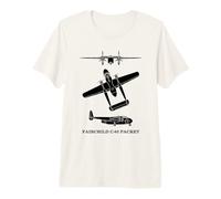 Fairchild C-82 Packet Cargo Aircraft Silhouette Diagrams Premium T-Shirt
