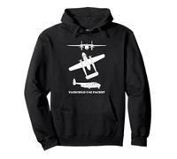 Fairchild C-82 Packet Cargo Aircraft Silhouette Diagrams Pullover Hoodie