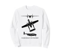 Fairchild C-82 Packet Cargo Aircraft Silhouette Diagrams Sweatshirt
