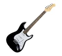 Fairclough - S-Style Guitar Black SSS Rosewood Fingerboard White Pickg