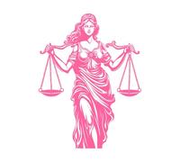 Fairest Facade Justice Lady Symbolic Serenity Iconic Justice Lady Vinyl Wall Decals 64x84cm Do not Damage The Wall Surface Pink