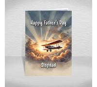 Fairey Swordfish Biplane Father's Day Card for Stepdad - WW2 Torpedo Bomber Aircraft Card - Vintage Military Aeroplane Airplane Theme: Stepdad Father's Day Card (Size A5)