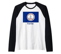 Fairfax Virginia USA Flag Souvenir Raglan Baseball Tee