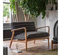 Fairfield Mid-Century Boucle 2 Seater Sofa with Solid Wood Frame Charcoal