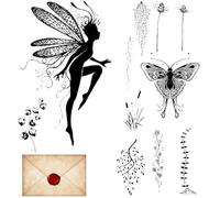 Fairies Clears Stamps - Silicone Stamp Butterflies Stamps | Scrapbook Stamp | Sticking Embossing Craft Seal | Reusable Scrapbooking Tool Transparent for Card Making Decoration