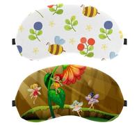 Fairies Flying Around the Flower 2-Pack Light-Blocking Soft Breathable Eye Masks with Eye Patches and Sleep Masks