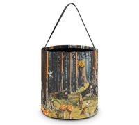Fairies Hide Seek Forests Trees Mushrooms Foldable Halloween Trick Or Treat Bags Tote Goodie Candy Bucket Gift Party Favor Supplies