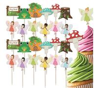 Fairies & Magical Woodland Cupcake Toppers Set - 24pc - Birthday Party Cupcake & Cake Decorations