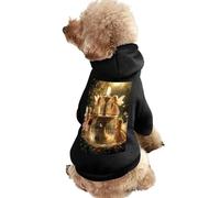 Fairies Playing Ornate Fountain Warm Dog Hooded Sweatshirt with Hat Soft Pet Pullover Clothes for Small Medium Large Pets